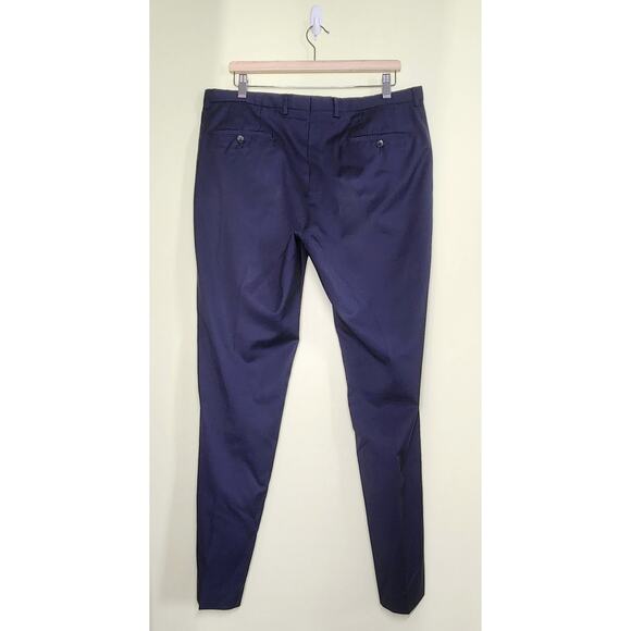 Boss Hugo Boss Dress Pants Mens 36R Navy Blue Virgin Wool Trouser Tailored Luxe - Picture 2 of 7